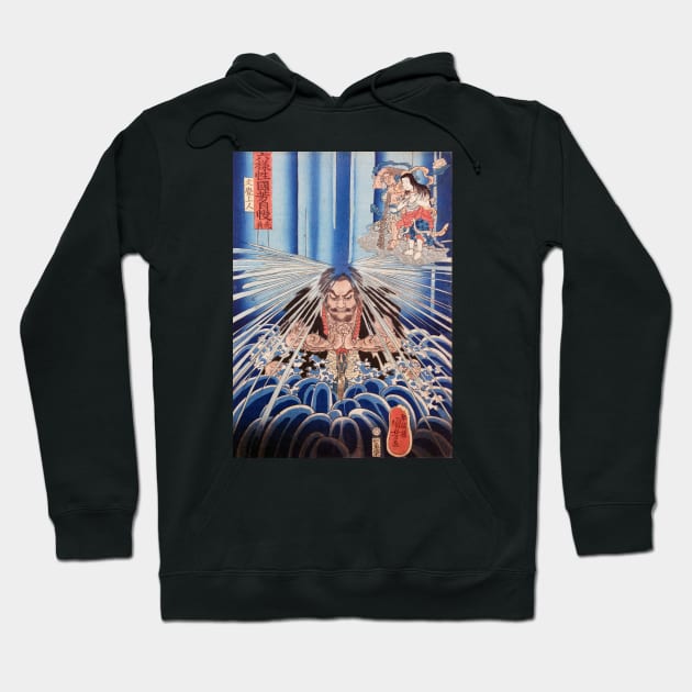 Utagawa Kuniyoshi- Nachi Waterfall Woodblock Hoodie by Persona2